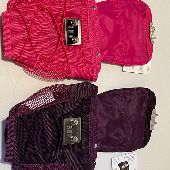 2 Waterproof Mini Safe Pack-3 Digit Combination Lock Anti-Theft Bag Pink&Purple - Picture 5 of 13